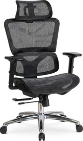 Fotel Biurowy Ergonomiczny Obrotowy ROYAL Czarny Nowoczesny