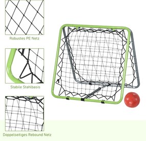 Rebounder Bejsbol Bramka Odbijająca Składana Metalowa Rama Siatkowa Zielona | Aosom PL