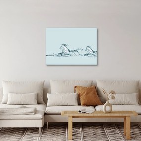 Obraz - Konie z kropli wody (70x50 cm)