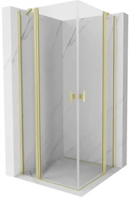 Mexen Mist Duo kabina prysznicowa uchylna 105 x 105 cm, transparent, złota szczotkowana - 8A4-105-105-55-00