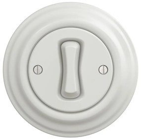 Kliklap - Retro jednobiegunowy włącznik z ramką nr 1 biały