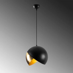 Czarno-brązowa lampa wisząca z metalowym kloszem ø 30 cm Pacman – Opviq lights