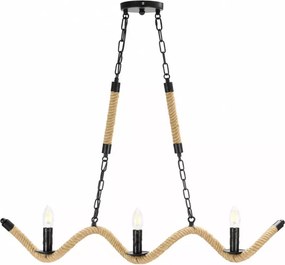 Lampa sufitowa pleciona sznurem konopnym