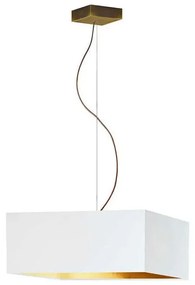 Kwadratowa lampa wisząca ze złotym stelażem - C6-P34