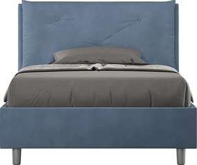 Łóżko bez stelaża tapicerowane 120x210 microfibra niebieski Appia Large