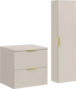 Zestaw mebli do łazienki Adel 067 kaszmir - regał i szafka umywalkowa 60 cm z blatem