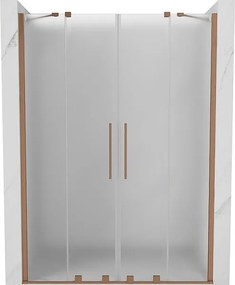 Mexen Velar Duo drzwi prysznicowe rozsuwane 150 cm, szron, miedź szczotkowana - 871-150-000-32-65