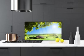 Panel Szklany Jesienne Pole pełne Liści