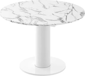 Rozkładany stół jadalniany Solo Lux z blatem w imitacji marmuru połysk