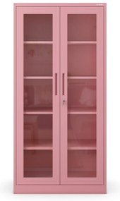 Szafa przeszklona AMELIA, 900 x 1850 x 400 mm, Fresh Style: pudrowy róż