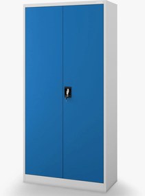 Dwudrzwiowa szafa aktowa z sejfem Tomasz, 90x45x185 cm, szary/niebieski