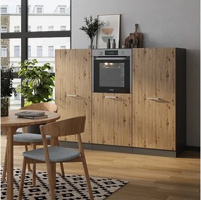 Blok kuchenny artisan dąb/antracyt 180x46x81.6 r-line