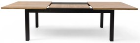 Stół rozkładany Werona 160-200x90 cm - dąb lefkas / czarne nogi