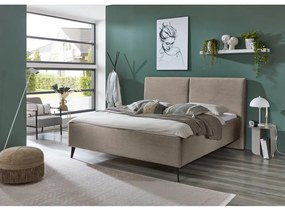 Szarobrązowe tapicerowane łóżko dwuosobowe bez stelaża 180x200 cm Lando – Meise Möbel