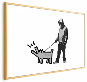 Plakat Dog Art 30x21 cm z ramą złotą z marginesem ARTGEIST B
