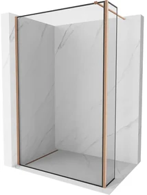 Mexen Kioto ścianka prysznicowa Walk-in 100 x 30 cm, czarny wzór, miedź szczotkowana - 800-100-212-65-70-030