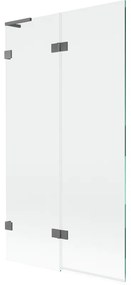 Mexen Lunar L parawan nawannowy 2-skrzydłowy lewy 100 x 150 cm, transparent, gun metal - 897L-100-100-95-00-L