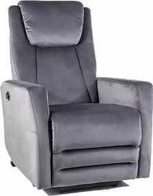 Fotel rozkładany ADONIS VELVET szary