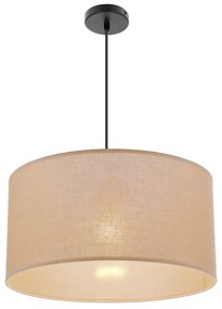 Beżowa lampa wisząca z tekstylnym kloszem ø 40 cm Shanti – Candellux Lighting