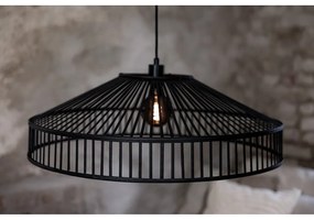 Czarna lampa wisząca z bambusowym kloszem ø 70 cm Tapa – Markslöjd