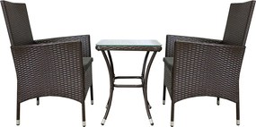 Zestaw bistro JardÃ Rattan Brown