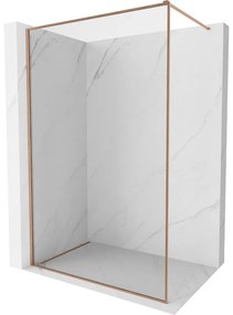 Mexen Kioto-XF ścianka prysznicowa Walk-in z ramką 70 x 202 cm, transparent 10 mm, miedź szczotkowana - 800-070-104-65-00-X