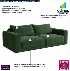 Sztruksowa kanapa rozkładana butelkowa zieleń - Dierra