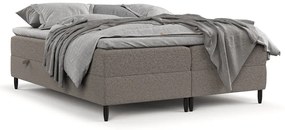 Brązowe łóżko boxspring ze schowkiem 200x200 cm Malte – Maison de Rêve