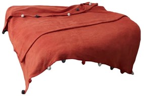 Ceglasta polarowa narzuta 200x220 cm Pom Pom – Mijolnir