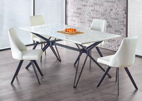THERESE – nowoczesny stół prostokątny do jadalni i salonu, 160 x 90 cm z lakierowanym blatem MDF i stalowymi nogami