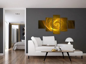 Obraz abstrakcyjnej żółtej spirali (125x70 cm)