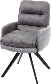 Krzesło do jadalni MCW-G66 (zestaw 6 sztuk),  jasnoszary, z podłokietnikiem