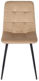 Zestaw Stół Okrągły Rozkładany HARRY 102-142 cm Dąb Artisan/Czarny i 4 Krzesła Tapicerowane PERU Beżowe Nowoczesne