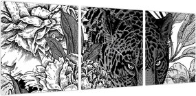 Obraz - Egzotyczny ogród (z zegarem) (90x30 cm)