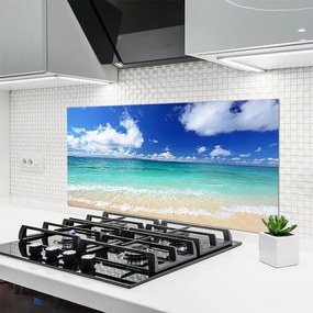 Szkło do Kuchni na Ścianę Złoty Brzeg Morza