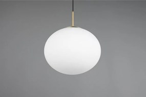 Lampa wisząca w biało-złotym kolorze ze szklanym kloszem ø 30 cm Fomento – Trio