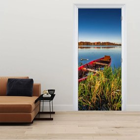 Fototapeta na drzwi - Czerwona barka (95x205cm)
