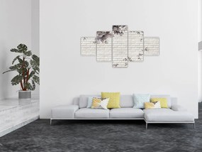 Obraz ściany z bukietem kwiatów (125x70 cm)