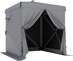 Outsunny Pawilon 1,85x1,85m Wodoodporny Stabilny Zimoodporny Pop-up Składany Pawilon z 4 Siatkowanymi Ścianami Bocznymi Torbą, UV 30+ | Aosom PL