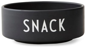 Czarna porcelanowa miska Design Letters Snack, ø 12 cm