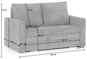 Sofa 2os rozkładana COMA Granatowy