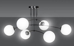 Czarna lampa ze szklanymi kloszami - D072 P7-L14
