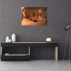 Obraz na szkle - Nocne miasto (70x50 cm)