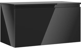 Mexen Orio szafka łazienkowa podumywalkowa 90 cm z blatem, 1 szuflada, czarna połysk - 91A10-09047-1-BFC70