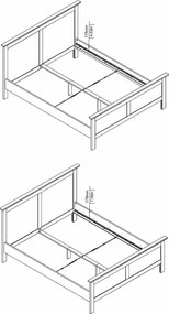 Łóżko Paris 160x200 kolor szary