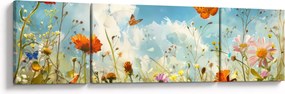 Obraz - Motyle na letniej łące (170x50 cm)