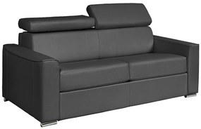 Kanapa 3-osobowa rozkładana typu express z szarej skóry bawolej - pow. spania 140 cm - Materac 14 cm - VIZIR