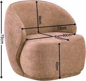 Fotel Cocon do salonu i sypialni z miękkim siedziskiem i designerską tkaniną bouclé