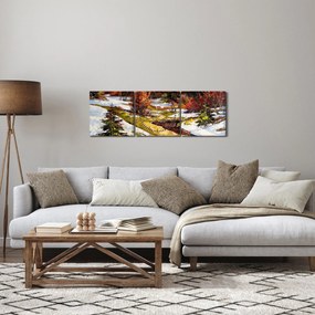 Obraz - Nadejście wiosny (z zegarem) (90x30 cm)