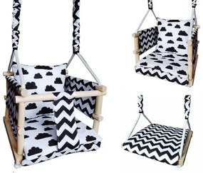 Biało-czarna huśtawka dla dziecka 3w1 C4-A73